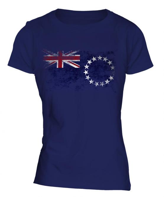 Cook Islands Distressed Flag Ladies T-Shirt