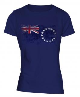 Cook Islands Distressed Flag Ladies T-Shirt