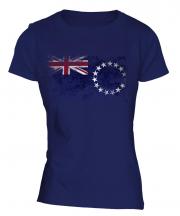 Cook Islands Distressed Flag Ladies T-Shirt