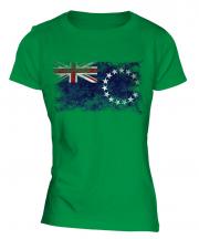 Cook Islands Distressed Flag Ladies T-Shirt