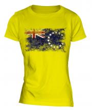 Cook Islands Distressed Flag Ladies T-Shirt