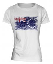 Cook Islands Distressed Flag Ladies T-Shirt