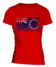 Cook Islands Distressed Flag Ladies T-Shirt