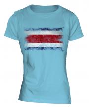 Costa Rica Distressed Flag Ladies T-Shirt