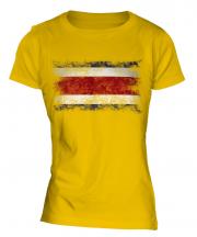 Costa Rica Distressed Flag Ladies T-Shirt