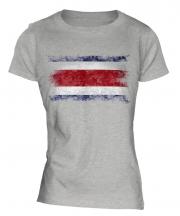 Costa Rica Distressed Flag Ladies T-Shirt