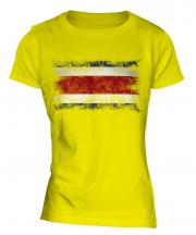 Costa Rica Distressed Flag Ladies T-Shirt