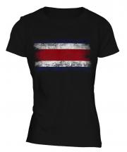 Costa Rica Distressed Flag Ladies T-Shirt