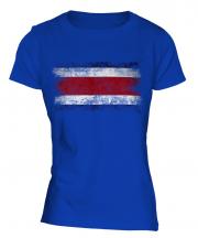 Costa Rica Distressed Flag Ladies T-Shirt