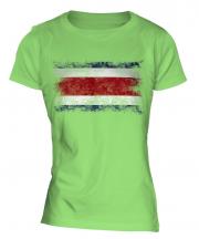 Costa Rica Distressed Flag Ladies T-Shirt