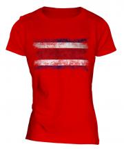 Costa Rica Distressed Flag Ladies T-Shirt
