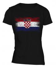 Croatia Distressed Flag Ladies T-Shirt