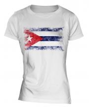 Cuba Distressed Flag Ladies T-Shirt