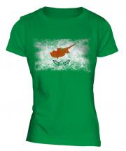 Cyprus Distressed Flag Ladies T-Shirt