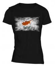 Cyprus Distressed Flag Ladies T-Shirt