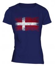 Denmark Distressed Flag Ladies T-Shirt
