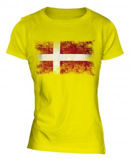 Denmark Distressed Flag Ladies T-Shirt