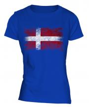 Denmark Distressed Flag Ladies T-Shirt