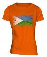 Djibouti Distressed Flag Ladies T-Shirt