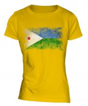 Djibouti Distressed Flag Ladies T-Shirt