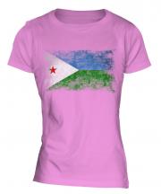 Djibouti Distressed Flag Ladies T-Shirt