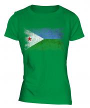 Djibouti Distressed Flag Ladies T-Shirt