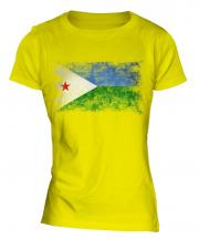 Djibouti Distressed Flag Ladies T-Shirt
