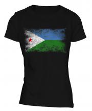 Djibouti Distressed Flag Ladies T-Shirt
