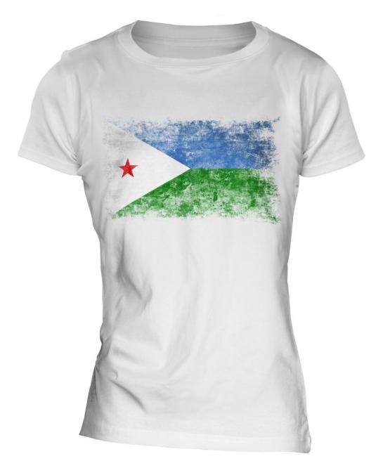 Djibouti Distressed Flag Ladies T-Shirt