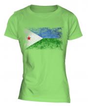 Djibouti Distressed Flag Ladies T-Shirt