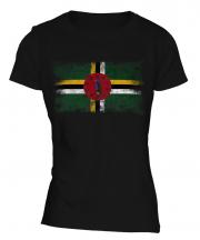 Dominica Distressed Flag Ladies T-Shirt