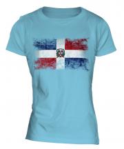 Dominican Republic Distressed Flag Ladies T-Shirt