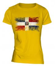 Dominican Republic Distressed Flag Ladies T-Shirt