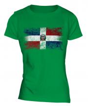 Dominican Republic Distressed Flag Ladies T-Shirt