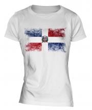 Dominican Republic Distressed Flag Ladies T-Shirt