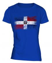 Dominican Republic Distressed Flag Ladies T-Shirt