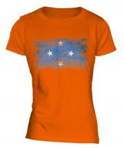 Micronesia Distressed Flag Ladies T-Shirt