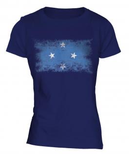 Micronesia Distressed Flag Ladies T-Shirt