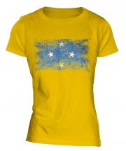 Micronesia Distressed Flag Ladies T-Shirt