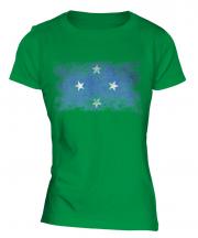 Micronesia Distressed Flag Ladies T-Shirt