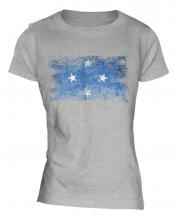 Micronesia Distressed Flag Ladies T-Shirt
