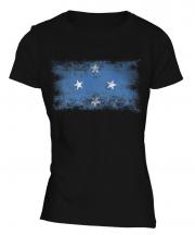 Micronesia Distressed Flag Ladies T-Shirt