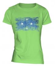Micronesia Distressed Flag Ladies T-Shirt
