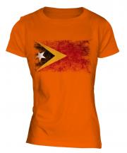 East Timor Distressed Flag Ladies T-Shirt