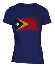 East Timor Distressed Flag Ladies T-Shirt