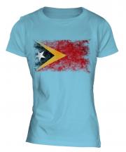 East Timor Distressed Flag Ladies T-Shirt