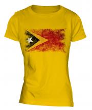East Timor Distressed Flag Ladies T-Shirt