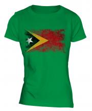 East Timor Distressed Flag Ladies T-Shirt
