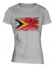 East Timor Distressed Flag Ladies T-Shirt