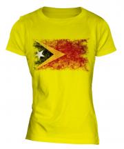 East Timor Distressed Flag Ladies T-Shirt